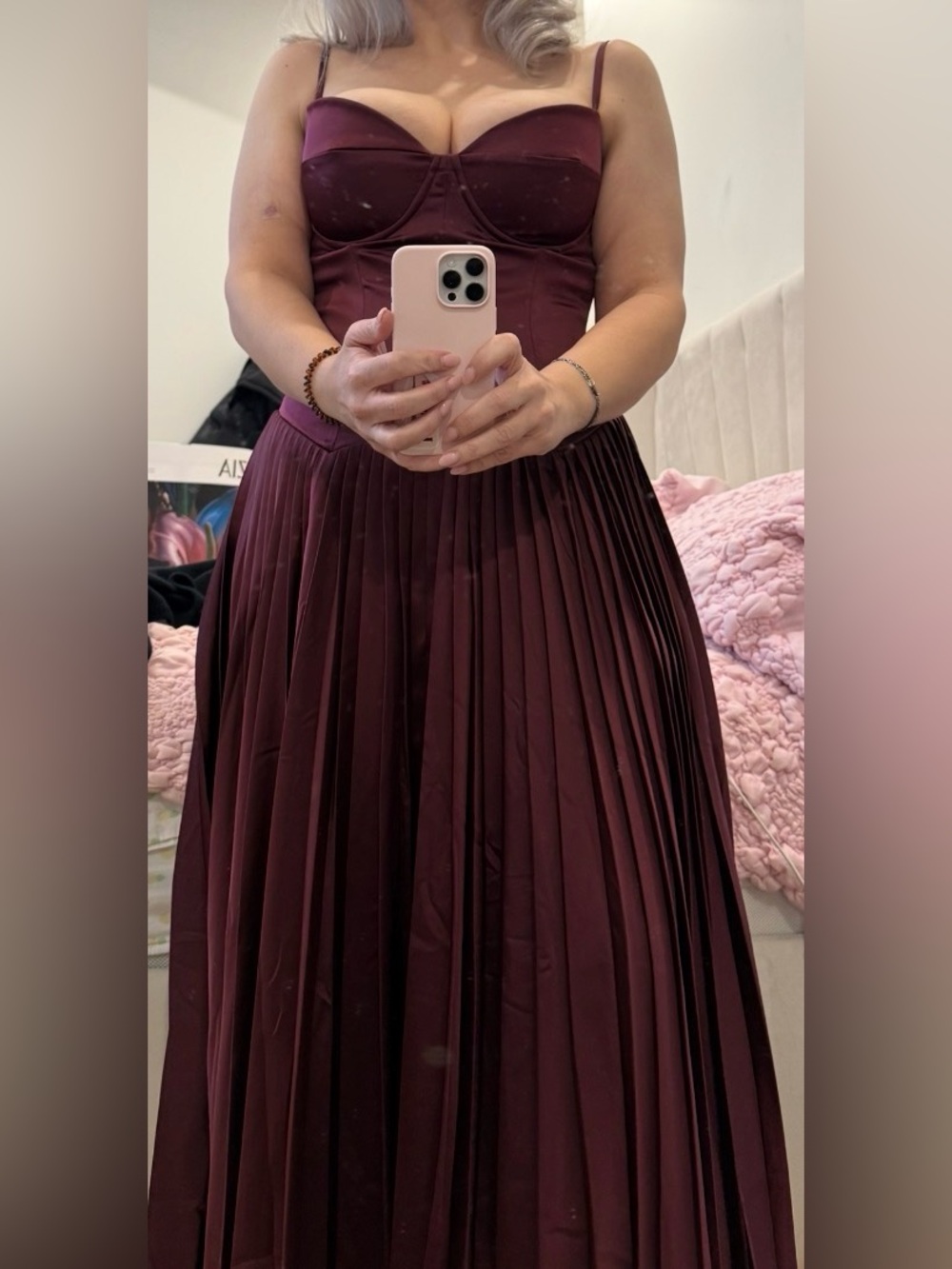 House of CB Beau Wine Midi Dress - L+ - Picture 8 of 8
